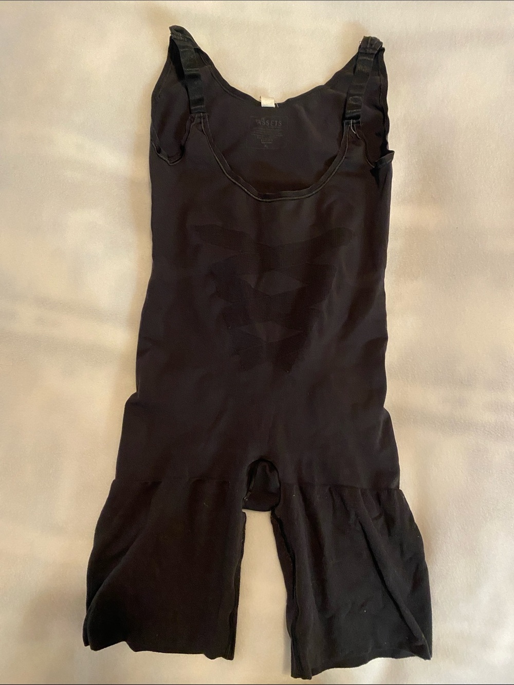 Assets By Spanx Black Full-Body Shaping Bodysuit with Adjustable Straps